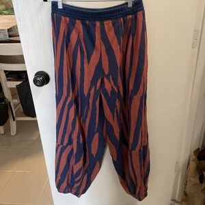 Free People Movement Orange And Navy Parachute Pants Boho Revival Woman's Medium